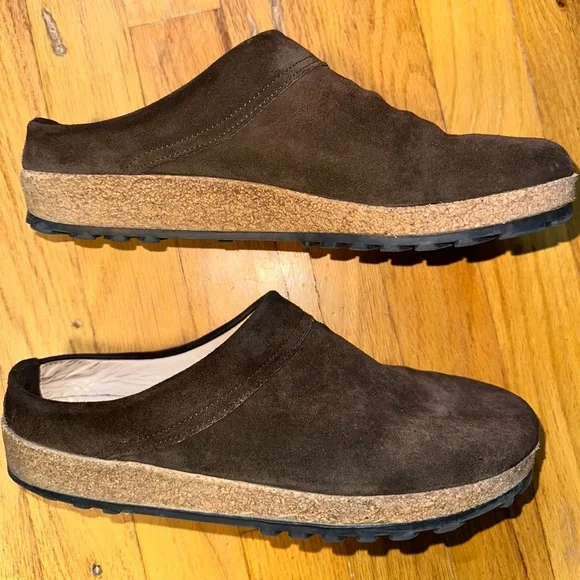 Haflinger Brown Suede Mules Unisex 41 - Picture 1 of 5